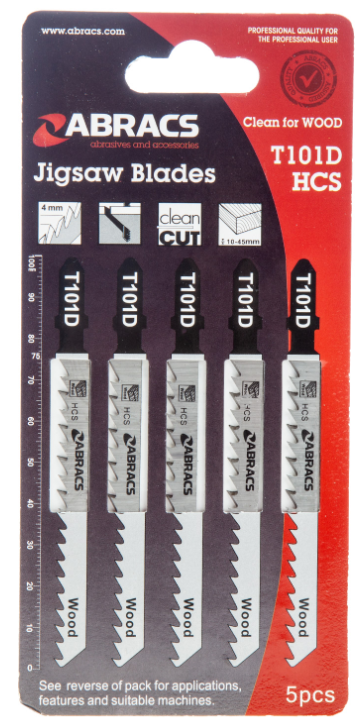 Abracs Decoupeerzaag HCS Tandafstand 4 mm Hout T101D (5 stuks)