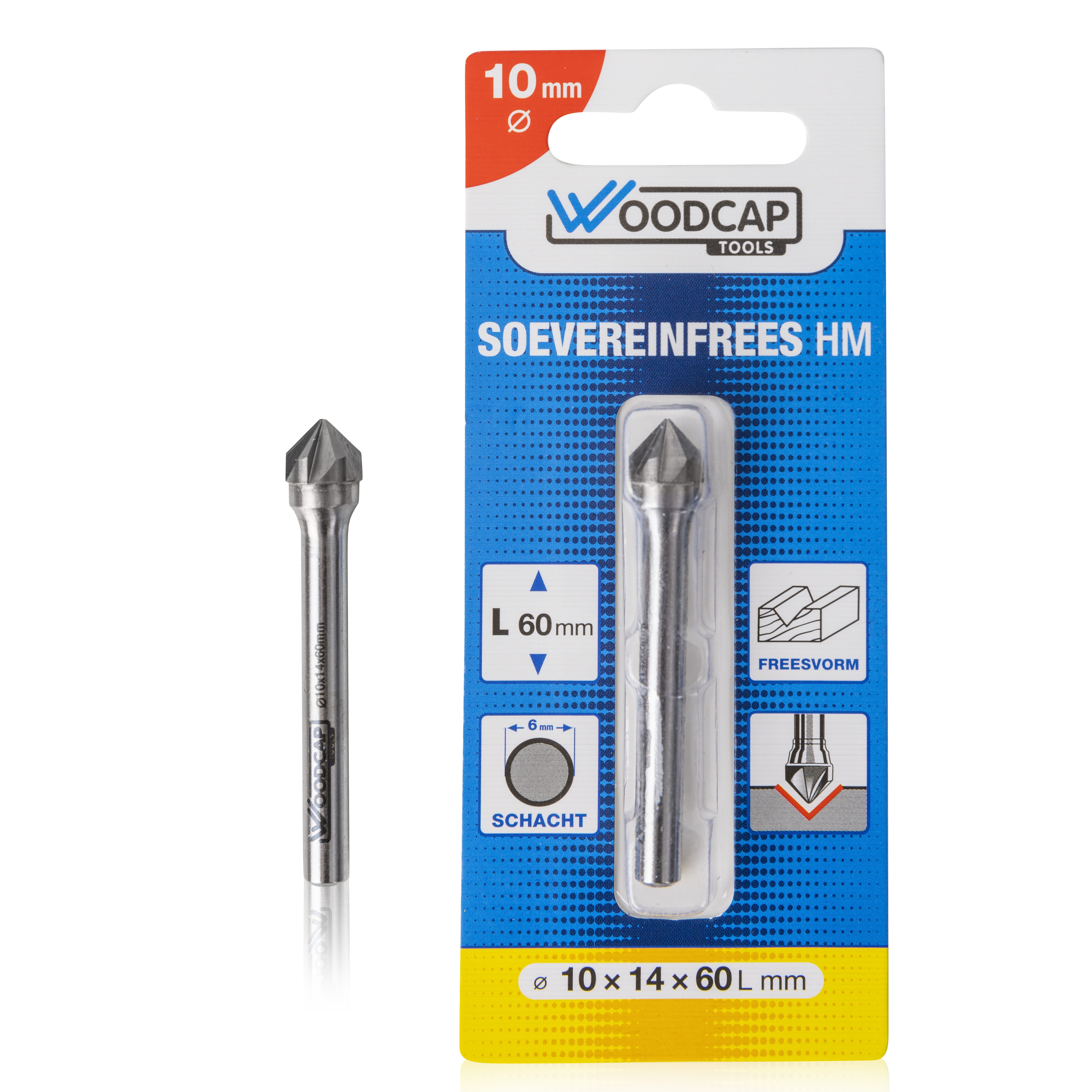 Woodcap Tools HM Soevereinfrees ø 10 mm x 14 x 60 mm - 1 stuk